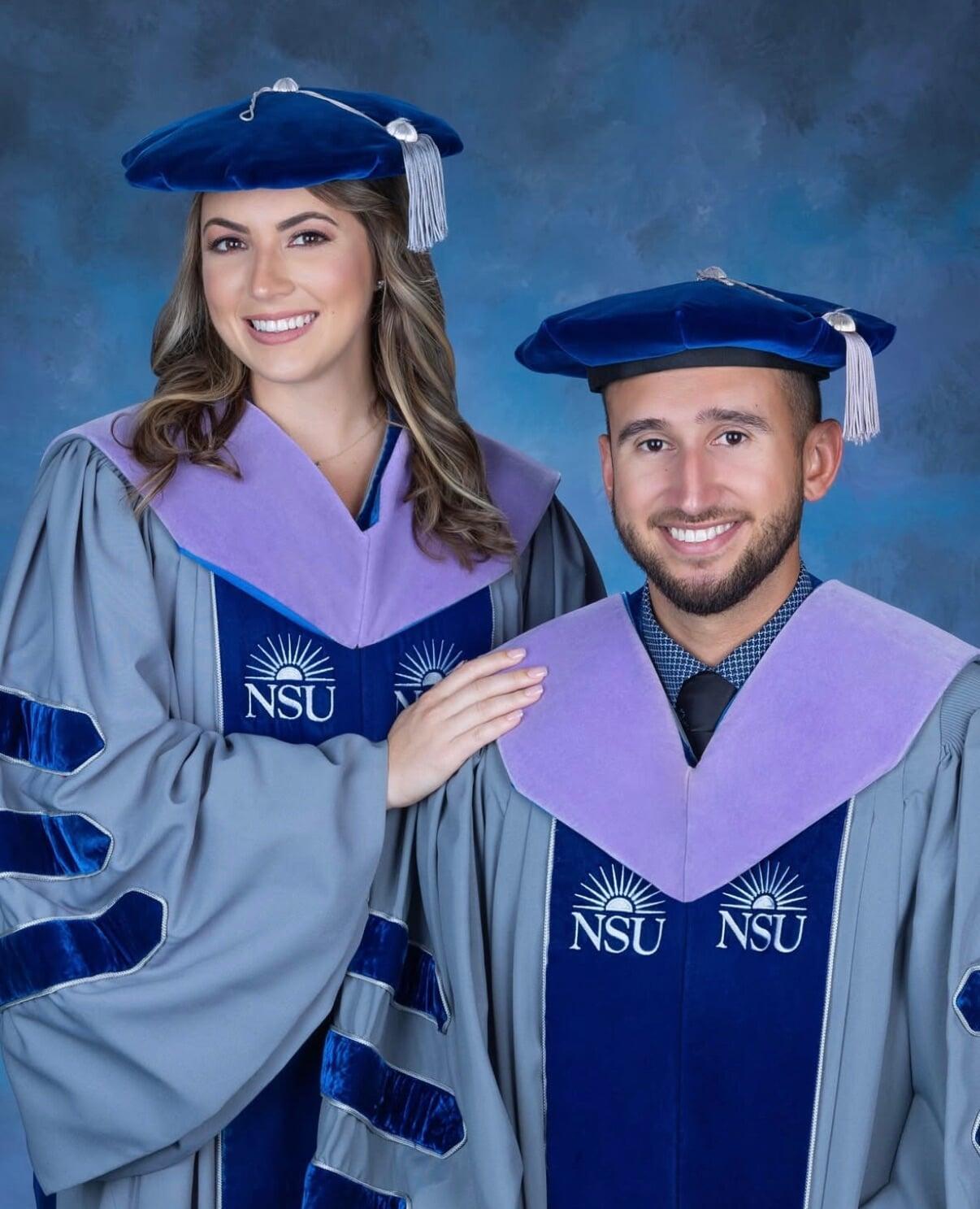 Drs. Amber and Javier graduating from dental school