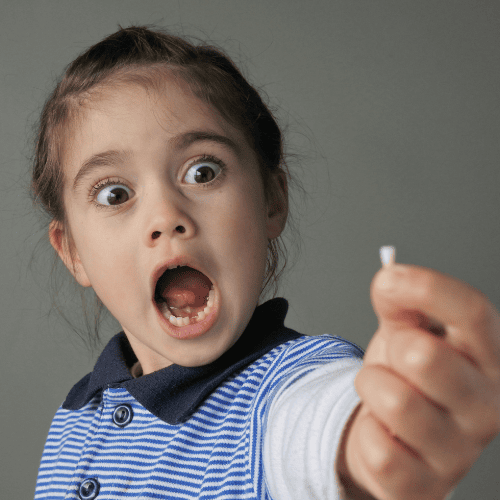 Child who lost tooth
